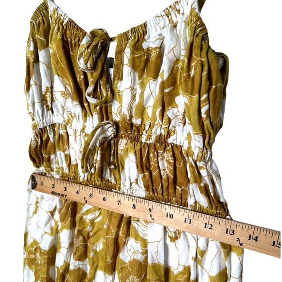 NEW! Revolve x Faithful The Brand 6 Francesca Midi Dress 100% LINEN Dark Yellow - Picture 5 of 8